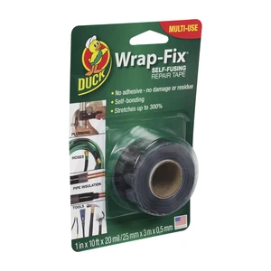 Duck Brand Wrap-Fix Self-Fusing Repair Tape, 1in. x 10ft. x 20mil., Black Duck Brand Wrap-Fix Self-Fusing Repair Tape, 1in. x 10ft. x 20mil., Black