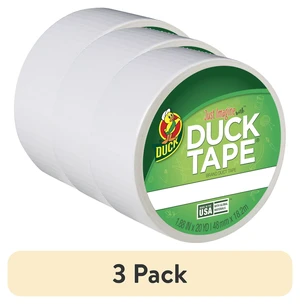 3 Pack Duck Tape Duct Tape, 1.88 in x 20 yd, White 3 Pack Duck Tape Duct Tape, 1.88 in x 20 yd, White