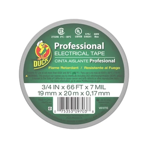 Duck Brand Professional Electrical Tape Canister Pack 0.75in x 66ft x 7mil White Duck Brand Professional Electrical Tape Canister Pack 0.75in x 66ft x 7mil White