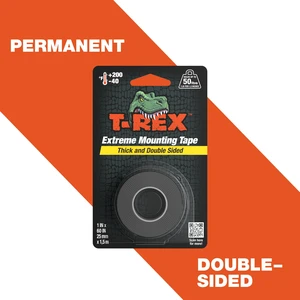 T-Rex 1 in. x 60 in. Black Extreme Hold Mounting Tape T-Rex 1 in. x 60 in. Black Extreme Hold Mounting Tape