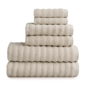 Mainstays Performance Cotton 6-Piece Bath Towel Set, Textured Beige Mainstays Performance Cotton 6-Piece Bath Towel Set, Textured Beige