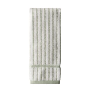 Beautiful by Drew Barrymore Stripe Hand Towel, 100% Cotton, Sage Green Beautiful by Drew Barrymore Stripe Hand Towel, 100% Cotton, Sage Green