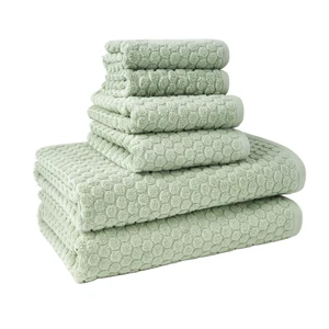 Beautiful by Drew Barrymore 6-Piece Dot Bath Towel Set, 100% Cotton, Sage Green Beautiful by Drew Barrymore 6-Piece Dot Bath Towel Set, 100% Cotton, Sage Green