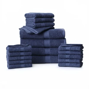 Mainstays 18-Piece 100% Cotton Towel Set, Navy - 4 Bath Towels, 4 Hand Towels, 10 Washcloths Mainstays 18-Piece 100% Cotton Towel Set, Navy - 4 Bath Towels, 4 Hand Towels, 10 Washcloths