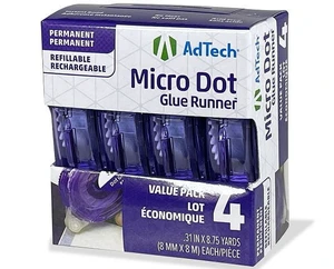 AdTech Micro Dot Glue Runner Adhesive Clear Tape, Value Pack of 4 AdTech Micro Dot Glue Runner Adhesive Clear Tape, Value Pack of 4