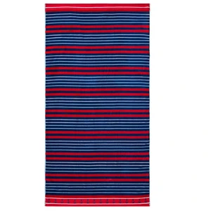 Better Homes & Gardens Coastal Clarence Striped Navy & Red Cotton-Blend Beach Towel Better Homes & Gardens Coastal Clarence Striped Navy & Red Cotton-Blend Beach Towel