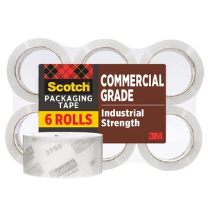 Scotch Commercial Grade Packaging Tape, 1.88 in x 54.6 yds, 3" Core, Clear, 6 Rolls Scotch Commercial Grade Packaging Tape, 1.88 in x 54.6 yds, 3" Core, Clear, 6 Rolls
