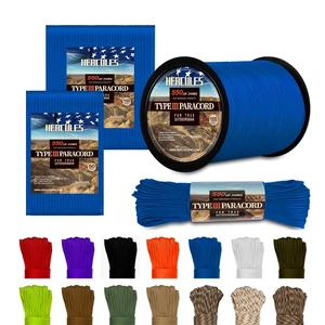 HERCULES Type III Paracord 550 Rope 100' Royal Blue HERCULES Type III Paracord 550 Rope 100' Royal Blue