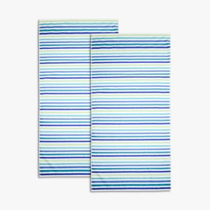 Mainstays Everyday Yarn Dyed Cool Breton Stripe Cotton-Blend Velour Beach Towel, 30in x 60in, 2-Pack Mainstays Everyday Yarn Dyed Cool Breton Stripe Cotton-Blend Velour Beach Towel, 30in x 60in, 2-Pack