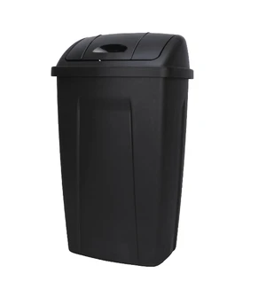 Mainstays 13 Gallon Plastic Kitchen Trash Can with Swing Top Lid, Black Mainstays 13 Gallon Plastic Kitchen Trash Can with Swing Top Lid, Black