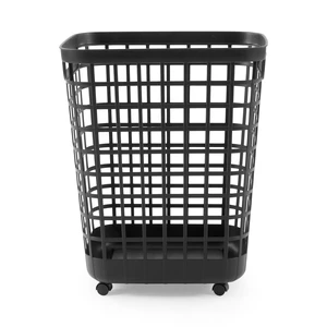 Mainstays 2.6 Bushel Rolling Laundry Hamper, Black Plastic Mainstays 2.6 Bushel Rolling Laundry Hamper, Black Plastic