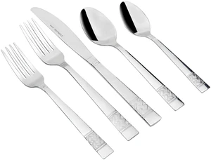 Mainstays Pierremont 20-Piece Stainless Steel Flatware Set for 4, Silver Mainstays Pierremont 20-Piece Stainless Steel Flatware Set for 4, Silver
