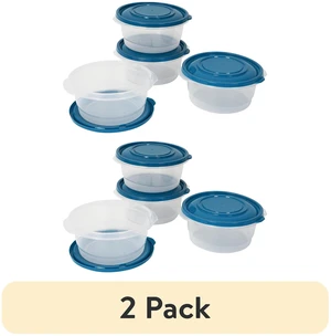 Mainstays Semi Durable Round Plastic Food Storage Containers, 6.2 Cup, 4 Pack Mainstays Semi Durable Round Plastic Food Storage Containers, 6.2 Cup, 4 Pack