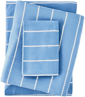 Mainstays Dreamy Soft 3-Piece Bed Sheet Set, 100% Cotton, 220 Thread Count Brushed and Washed Sateen, Deep Pocket, Twin/Twin XL, Blue Stripe Mainstays Dreamy Soft 3-Piece Bed Sheet Set, 100% Cotton, 220 Thread Count Brushed and Washed Sateen, Deep Pocket, Twin/Twin XL, Blue Stripe
