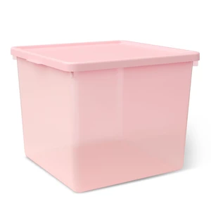 Mainstays Kids Large Plastic Storage Bin with Lid, Pink Mainstays Kids Large Plastic Storage Bin with Lid, Pink