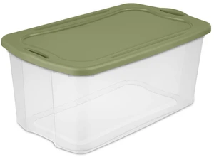 Sterilite EZ Carry 120 Quart Extra-Large Clear Plastic Storage Bin with Full-Grip Handles, Green Sterilite EZ Carry 120 Quart Extra-Large Clear Plastic Storage Bin with Full-Grip Handles, Green