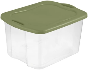 Sterilite EZ Carry 70 Quart Clear Plastic Storage Bin with Full-Grip Handles, Green Sterilite EZ Carry 70 Quart Clear Plastic Storage Bin with Full-Grip Handles, Green