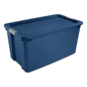 Sterilite 45 Gallon Extra-Large Wheeled Storage Bin, Plastic Storage Container with Latch Lid and Wheels, Blue Sterilite 45 Gallon Extra-Large Wheeled Storage Bin, Plastic Storage Container with Latch Lid and Wheels, Blue