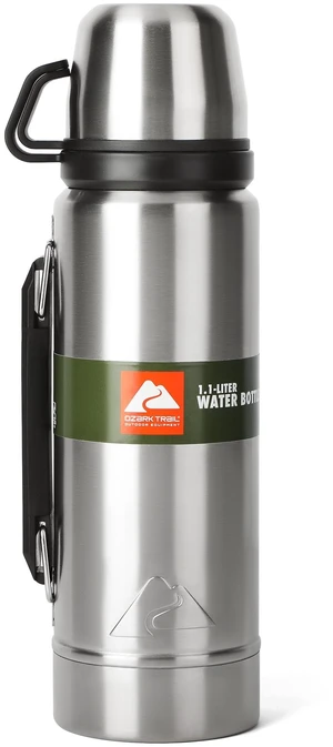 Ozark Trail 1.1-Liter Stainless Steel Insulated Water Bottle, Silver Ozark Trail 1.1-Liter Stainless Steel Insulated Water Bottle, Silver