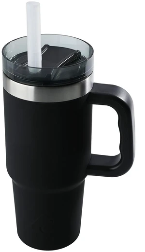 Ozark Trail 18 oz Stainless Steel Insulated Tumbler with Handle, Black Ozark Trail 18 oz Stainless Steel Insulated Tumbler with Handle, Black