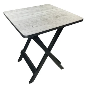 Ozark Trail 19-inch Plastic Folding Camp Side Table, Gray Wood Grain Ozark Trail 19-inch Plastic Folding Camp Side Table, Gray Wood Grain