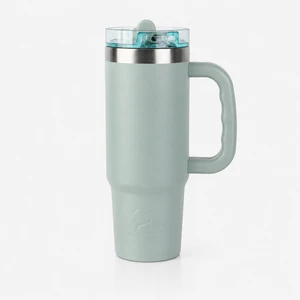 Ozark Trail 30oz Insulated Stainless Steel Travel Tumbler with Handle and Flip Straw Lid, Sage Green Ozark Trail 30oz Insulated Stainless Steel Travel Tumbler with Handle and Flip Straw Lid, Sage Green
