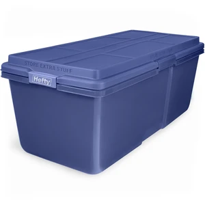 Hefty HI-RISE 28 Gallon Large Plastic Latching Storage Bin, Blue Hefty HI-RISE 28 Gallon Large Plastic Latching Storage Bin, Blue
