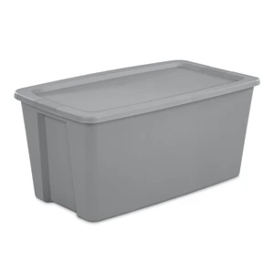 Sterilite 50 Gallon Extra Large Plastic Storage Tote with Snap-On Lid, Gray Sterilite 50 Gallon Extra Large Plastic Storage Tote with Snap-On Lid, Gray