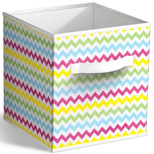Sorbus 11" Foldable Chevron Print Fabric Storage Cube Bin, Rainbow Sorbus 11" Foldable Chevron Print Fabric Storage Cube Bin, Rainbow