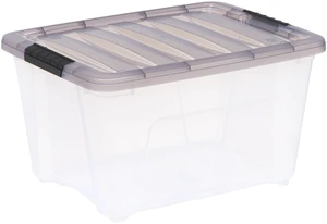 IRIS 32 Qt. Plastic Storage Bin with Lid, Stackable Tote IRIS 32 Qt. Plastic Storage Bin with Lid, Stackable Tote