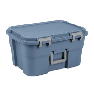 Sterilite 14 Gallon Heavy Duty Plastic Footlocker Storage Bin, Lockable with Handle, Blue Sterilite 14 Gallon Heavy Duty Plastic Footlocker Storage Bin, Lockable with Handle, Blue