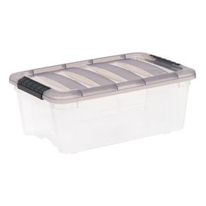 IRIS 12.95Qt Plastic Storage Bin with Lid, Stackable IRIS 12.95Qt Plastic Storage Bin with Lid, Stackable