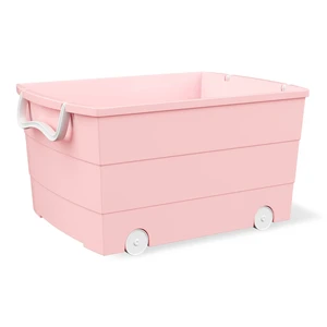 Mainstays Kids Large Pink Plastic Stackable Rolling Toy Storage Basket with Handles Mainstays Kids Large Pink Plastic Stackable Rolling Toy Storage Basket with Handles