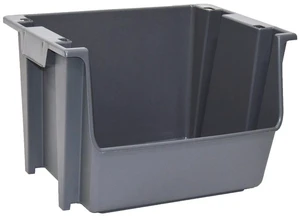Mighty Tuff Garage Stacking Storage Bin, Plastic, Gray Mighty Tuff Garage Stacking Storage Bin, Plastic, Gray