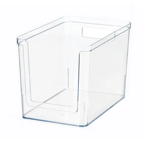 Mainstays Clear Plastic Pantry Storage Organizer Bin with Open Front, Large Deep, 12in x 7.5in x 8in Mainstays Clear Plastic Pantry Storage Organizer Bin with Open Front, Large Deep, 12in x 7.5in x 8in
