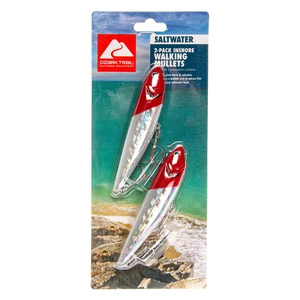 Ozark Trail Walking Mullet Saltwater Inshore Fishing Lures Red Head 2-Pack Ozark Trail Walking Mullet Saltwater Inshore Fishing Lures Red Head 2-Pack