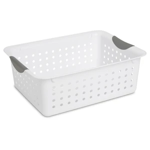 Sterilite Ultra Medium Open Plastic Storage Basket, White Sterilite Ultra Medium Open Plastic Storage Basket, White