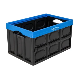 Greenmade Instacrate 12-Gallon Collapsible Plastic Storage Bin with Handles, Black and Blue Greenmade Instacrate 12-Gallon Collapsible Plastic Storage Bin with Handles, Black and Blue