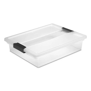 Sterilite Large Clip Box Clear Plastic Storage Bin with Latching Lid Fits Letter-Size Paper Black Latches Sterilite Large Clip Box Clear Plastic Storage Bin with Latching Lid Fits Letter-Size Paper Black Latches