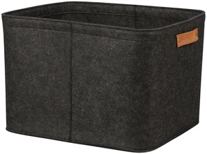 Mainstays Large Felt Storage Basket with Handles, Gray, 16.5in x 14in x 10.5in Mainstays Large Felt Storage Basket with Handles, Gray, 16.5in x 14in x 10.5in
