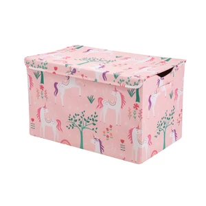 Your Zone Kids Unicorn Pattern Collapsible Toy Storage Trunk, 24in x 14.75in x 15in Your Zone Kids Unicorn Pattern Collapsible Toy Storage Trunk, 24in x 14.75in x 15in