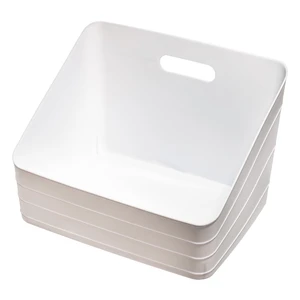Mainstays Wide Slanted Flexible Closet Organizer Bin with Handle, 5.5Gal, Arctic White Plastic Mainstays Wide Slanted Flexible Closet Organizer Bin with Handle, 5.5Gal, Arctic White Plastic