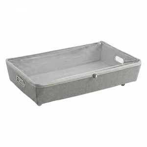 Rolling Under-Bed Storage Bin with Zipper, Better Homes & Gardens, Gray Rolling Under-Bed Storage Bin with Zipper, Better Homes & Gardens, Gray