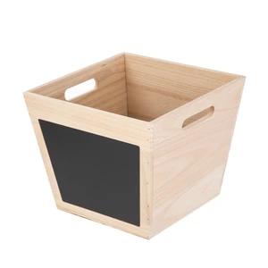Your Zone Kids Natural Wood Storage Bin with Chalkboard Label and Cutout Handles, 11in x 11in x 9in Your Zone Kids Natural Wood Storage Bin with Chalkboard Label and Cutout Handles, 11in x 11in x 9in