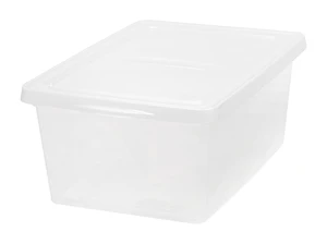 IRIS 17 Qt Plastic Storage Bin with Lid, Stackable, Clear IRIS 17 Qt Plastic Storage Bin with Lid, Stackable, Clear