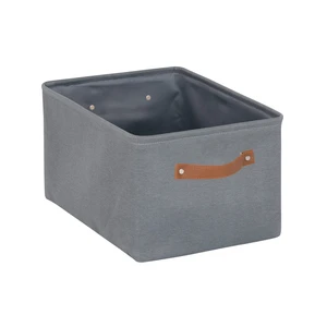 Mainstays Decorative Gray Canvas Storage Basket with Polyurethane Handles Mainstays Decorative Gray Canvas Storage Basket with Polyurethane Handles