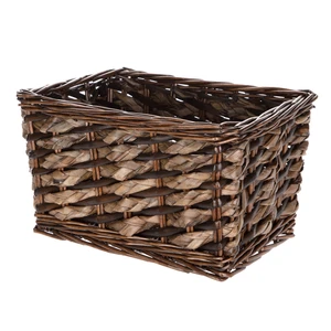 Mainstays Rectangle Willow & Rush Storage Basket, Brown Mainstays Rectangle Willow & Rush Storage Basket, Brown