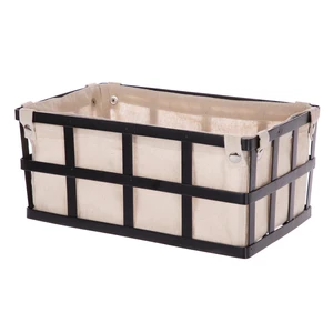 Mainstays Metal Rectangle Storage Basket with Removable Liner, Black Mainstays Metal Rectangle Storage Basket with Removable Liner, Black