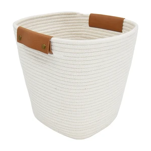 Better Homes & Gardens Large White Cotton Rope Decorative Storage Basket 14in L x 12.5in W x 12.4in H Better Homes & Gardens Large White Cotton Rope Decorative Storage Basket 14in L x 12.5in W x 12.4in H