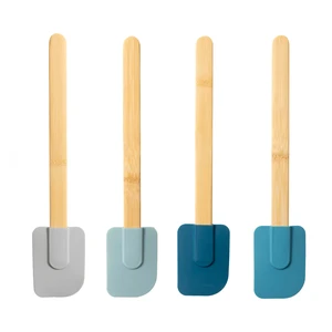 Mainstays 4-Piece Colorful Silicone Spatulas Set with Bamboo Handles, Blue Mainstays 4-Piece Colorful Silicone Spatulas Set with Bamboo Handles, Blue